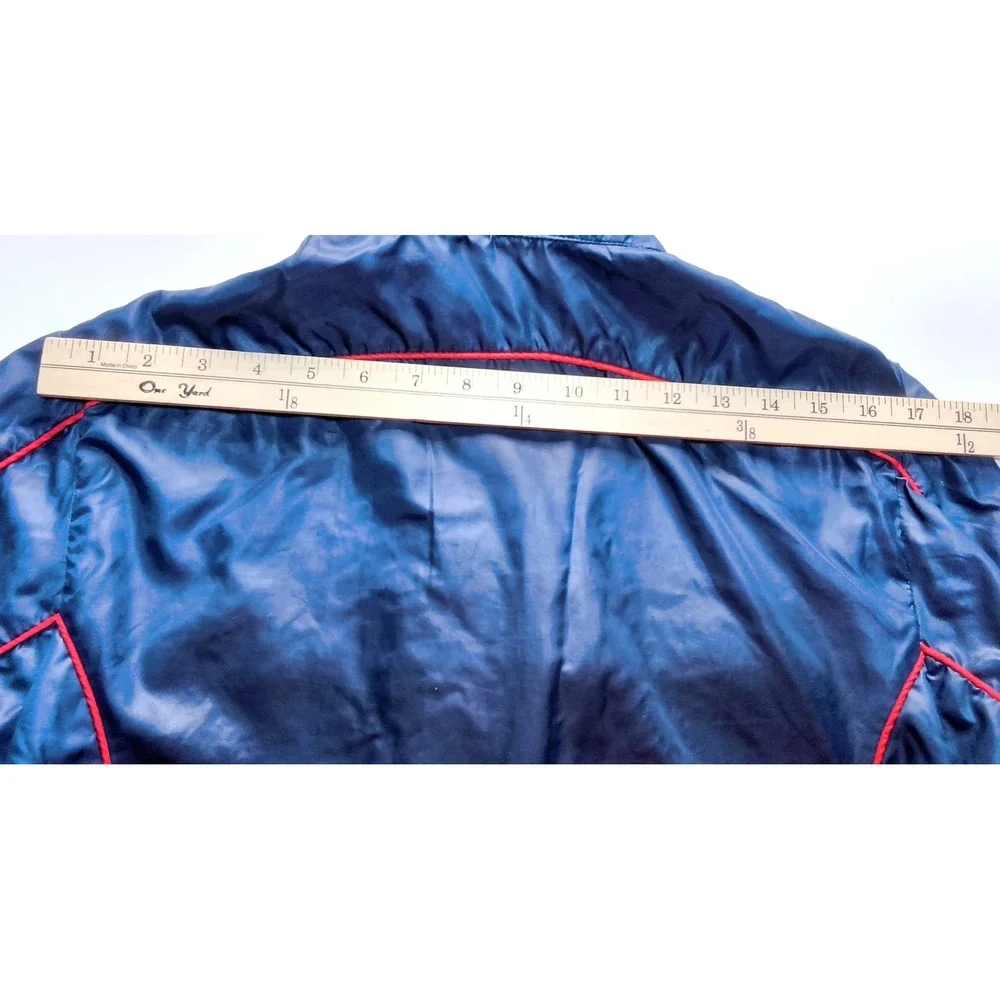 Style Auto Mercedes Benz Jacket Mens Medium Blue Vintage Windbreaker Roll Hood